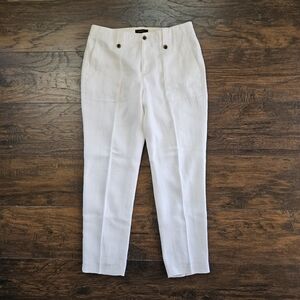 J. Crew Women's 100% Linen Pleated Pants w/ Cotton Liner Size 2 EUC